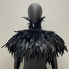 Amazon Halloween Gothic Feather Cloak, Rooster Feather Scarf, Rooster Feather Fake Collar, Masquerade Ball Shawl