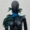 Amazon 11-color Gothic-style feather one-shoulder shawl stage fashion show costume ball Halloween costume accessory