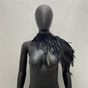 Amazon 10-color Gothic-style Feather Shawl Stage Fashion Show Costume Ball Halloween Costume Accessories Cross-border