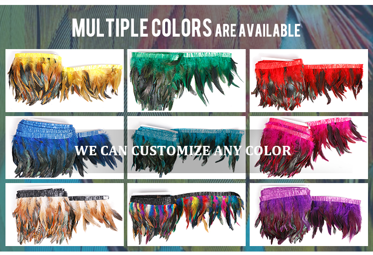 DIY chicken feather fringe