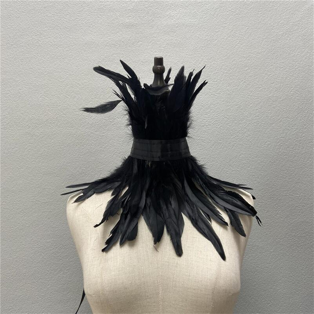 Amazon Halloween Performance, Ball, Feather Scarf, Gothic-style Scarf, Character Party, Costume And Accessories
