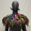 Amazon Halloween Gothic Feather Cloak, Rooster Feather Scarf, Rooster Feather Fake Collar, Masquerade Ball Shawl