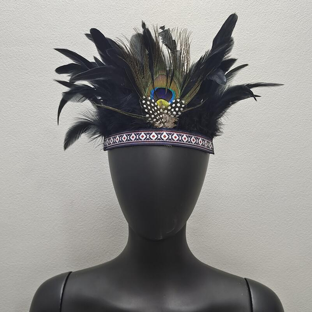 Indian Feather Headwear, Chief Hair Accessory, Carnival Stage Catwalk Performance Props, Headwear Accessories, Cross-border