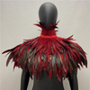 Amazon Halloween Gothic Feather Cloak, Rooster Feather Scarf, Rooster Feather Fake Collar, Masquerade Ball Shawl