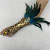 European And American Cross-border Halloween Feather Bracelet, Gothic-style Feather Gloves, Hollowed-out Golden Lace Arm Covers