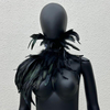 Amazon 11-color Gothic-style feather one-shoulder shawl stage fashion show costume ball Halloween costume accessory